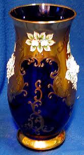 Bohemian Crystal Decorated Vase For