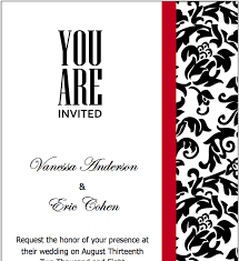 Black Red Wedding Invitations Template For Pages Wedding