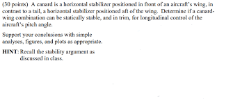 Conclusion is not just a simple summary of ideas and arguments you have provided in your main part of the essay. 30 Points A Canard Is A Horizontal Stabilizer Po Chegg Com