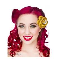 60081 gold glitter rose flower hair