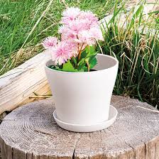 Plastic Plant Pot 10 5x9cm White