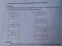 Solve Quadratic Equations Brainly Ph