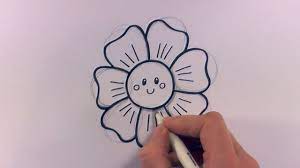 how to draw a cartoon flower head you