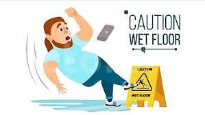 man slips on wet floor vector modern