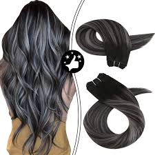 Hair color chart for human hair extensions & wigs. Amazon Com Moresoo 14 Inch Weave Bundles Human Hair Color 1b Off Black Ombre To Silver Mixed With Black Balayage Brazilian Human Hair Weft 100g Full Head Beauty