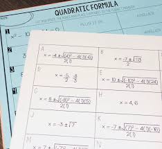 Quadratic Formula Activity