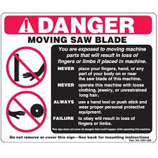 moving saw blade danger sign ksc058