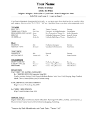 004 Acting Resume Template Nanica Free Incredible Ideas
