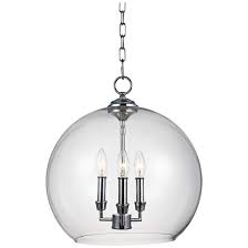 Feiss Lawler 16 Wide Clear Glass Orb 3 Light Pendant 18w44 Lamps Plus