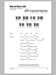 Numb linkin park piano tutorial easy chords. How To Save A Life Sheet Music The Fray Piano Chords Lyrics
