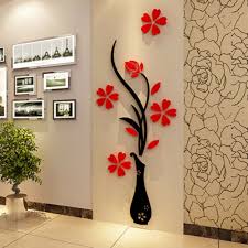 Diy 3d Wall Stickers Vase Flower Tree