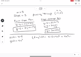 Solved 1 Write The Point Slope Form