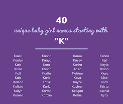40 unique baby names starting with