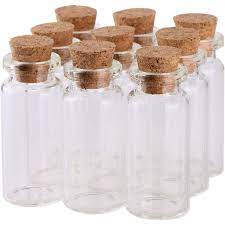 mini glass bottles with cork stoppers