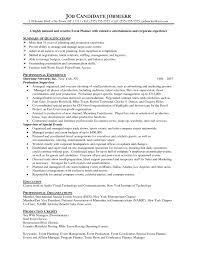 Corporate Event Planner Resume Yun56co Event Planner Resume Template