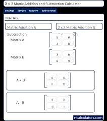 2x2 Matrix Addition And Subtraction