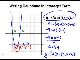 Writing Quadratic Equation In Intercept