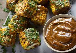 Grilled Corn On The Cob With Miso Tamarind Mayonnaise  gambar png