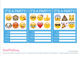 Free Emoji Party Printable Invitations Catchmyparty Com Hannahs