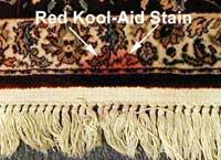food dye stains from wool rugs