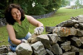 Rock Lady Builds Stone Walls