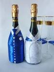 Как украсить шампанское своими руками на свадьбу 