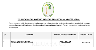 Pengarah/ pegawai tadbir dan diplomatik m52. Jabatan Perhutanan Negeri Kedah Kerja Kosong Kerajaan