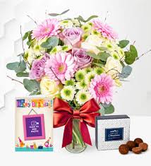 Online florists to send flowers and balloons today. Birthday Flowers Balloons And Cake From Prestige Flowers