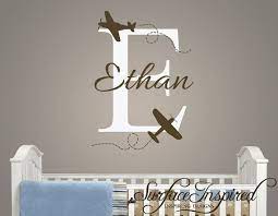 Nursery Wall Decal Ethan With Airplanes