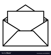 Open envelope icon outline style Royalty Free Vector Image