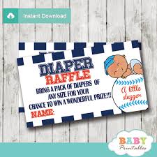 Blue Baseball Diaper Raffle Tickets D390 Baby Printables