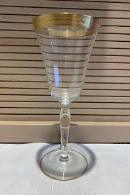 Random Vintage Gold Rimmed Wine Glass