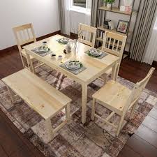 Modern 45 inch dining table set solid wood kitchen table with two benchs dining room table set for small spaces table home furniture rectangular. Elegant Contemporary Solid Pine Wood White Kitchen Dining Table 4 Chairs