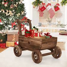 Decorative Wooden Wagon Cart With