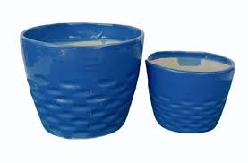 Blue Ceramic Garden Planter Size