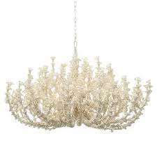 Palecek Seychelles Coastal Beach White Coco Beaded Chandelier Oversized Greater Than 35 Wide Kathy Kuo Home
