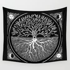 druid tree of life wall tapestry by