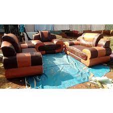 5 seater sofa i leather brown