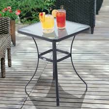 Patio Square Table With Tempered Glass