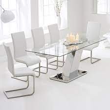 lemar glass extending dining table with