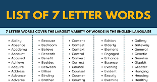 Microsoft word is the most commonly used word processor for personal and professional use. 7 Letter Words List Of 500 Common Seven Letter Words In English 7esl