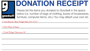 Free Goodwill Donation Receipt Template Pdf Eforms