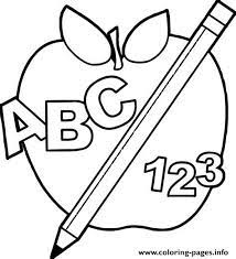 Abc coloring pages for kids is special in a way, it teaches kids abc alphabets and 123 numbers. Abc 123 Back To School Apple Coloring Pages Printable