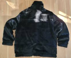 New H M Men S Xl Black Faux Fur Jacket