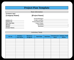 project plan template for word excel