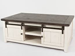 With millions of unique furniture, décor. Madison County Barn Door Coffee Table In Vintage White Bailey S Furniture
