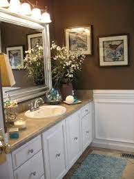 Brown and beige bathroom decor ideas. Bathroom Decor At The Everyday Home Brown Bathroom Decor Brown Bathroom Teal Bathroom Decor