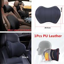 Black Car Seat Headrest Pad Pu Leather