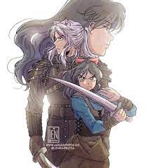 Len Barboza has done another amazing picture, this time it's a cross over  with Inuyasha and the Witcher poster. I love this artist and her work, I  think this might be my