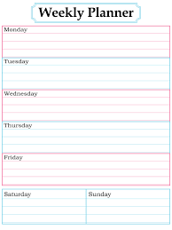 Printable Weekly Planner Calendar Template Download Free
